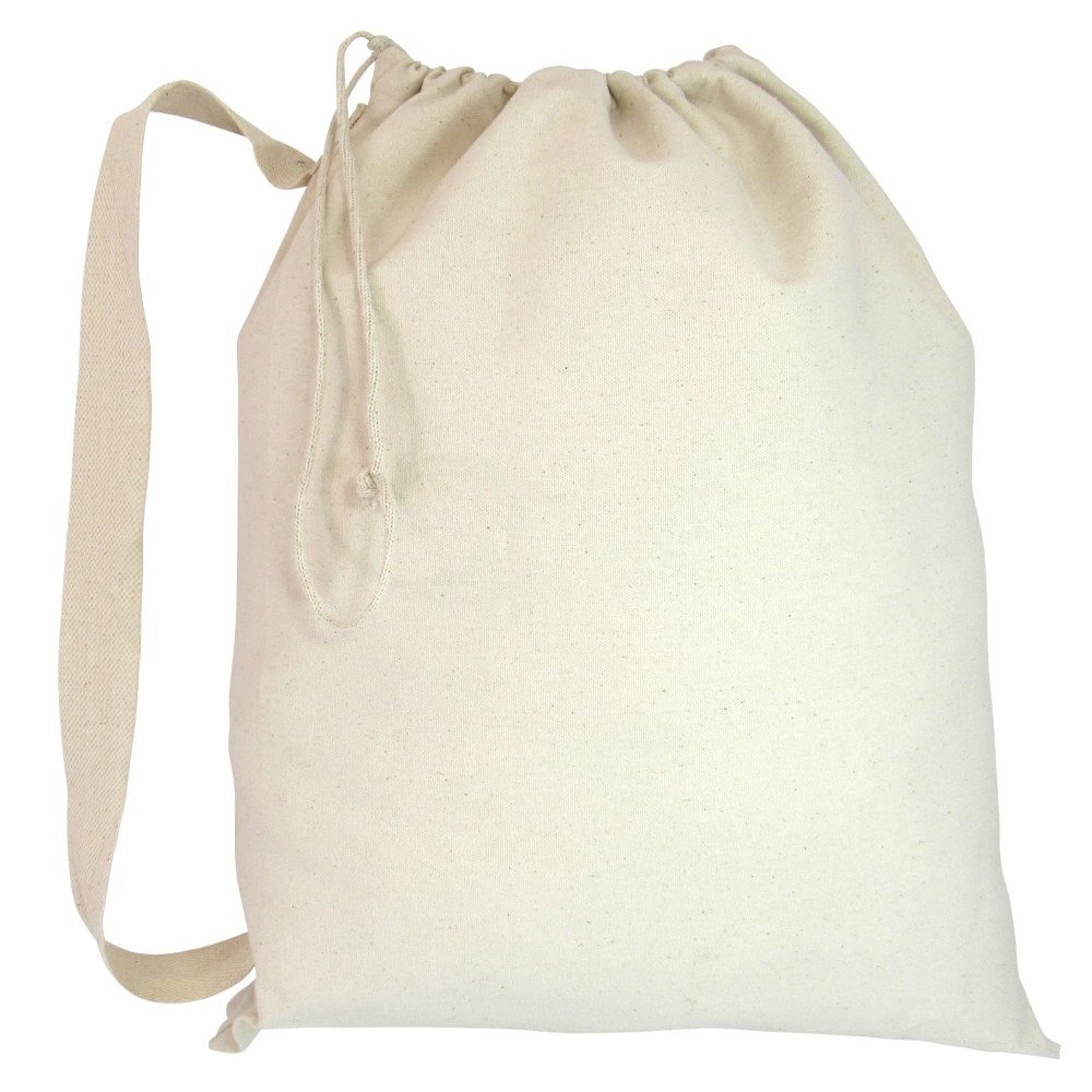 Heavy Duty Natural Cotton Canvas Laundry Bags (Set of 12- Large, Natural)