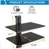 PERLESMITH Floating AV Shelf Double Wall Mount TV Shelf - Holds up to 17.6lbs - DVD DVR Component - Perfect for Xbox, Projector, WiFi Router, Game Console and Cable Box, PSDSK2 view 2