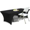 ABCCANOPY 6 ft Spandex Table Cover Open Back Fitted Tablecloth Stretch Washable Tablecover Table Topper for Rectangle Tables Black view 1