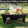 ABCCANOPY 6 ft Spandex Table Cover Open Back Fitted Tablecloth Stretch Washable Tablecover Table Topper for Rectangle Tables Black view 2