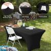 ABCCANOPY 6 ft Spandex Table Cover Open Back Fitted Tablecloth Stretch Washable Tablecover Table Topper for Rectangle Tables Black view 3