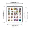 CountryArtHouse Black Collage Frame With Mat - 22x22 Solid Wood Frame For (25) 4" x 4" Photos - Black Matted Instagram 4x4 Collage Photo Frame with Mat with Multi Opening Picture Matte view 2