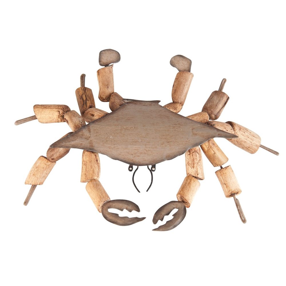 Driftwood w Metal Art Crab Ornament ORN70329 Gallerie II