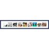 CountryArtHouse Blue Collage Frame With Mat - 6x40 Solid Wood Frame For Nine 4" x 4" Photos - Blue Matted Instagram 4x4 Collage Photo Frame with Mat with Multi Opening Picture Matte view 1