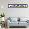 CountryArtHouse Blue Collage Frame With Mat - 6x40 Solid Wood Frame For Nine 4" x 4" Photos - Blue Matted Instagram 4x4 Collage Photo Frame with Mat with Multi Opening Picture Matte view 3