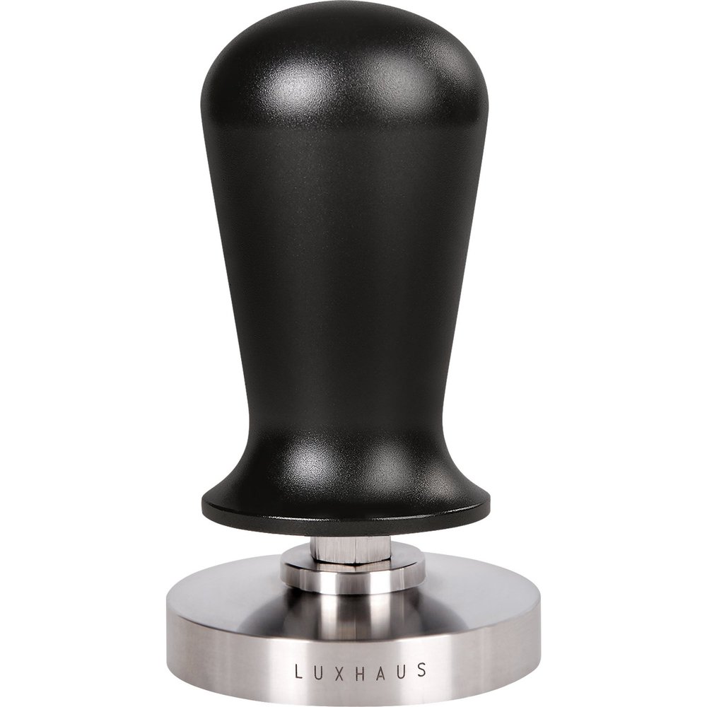 LuxHaus Espresso Tamper - 53mm Calibrated Coffee Tamper for Espresso Machine with Spring Loaded 100% Flat Stainless Steel Base