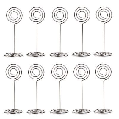 10pcs Swirl Table Number Photo Holder Stands for Weddings Party Gatherings