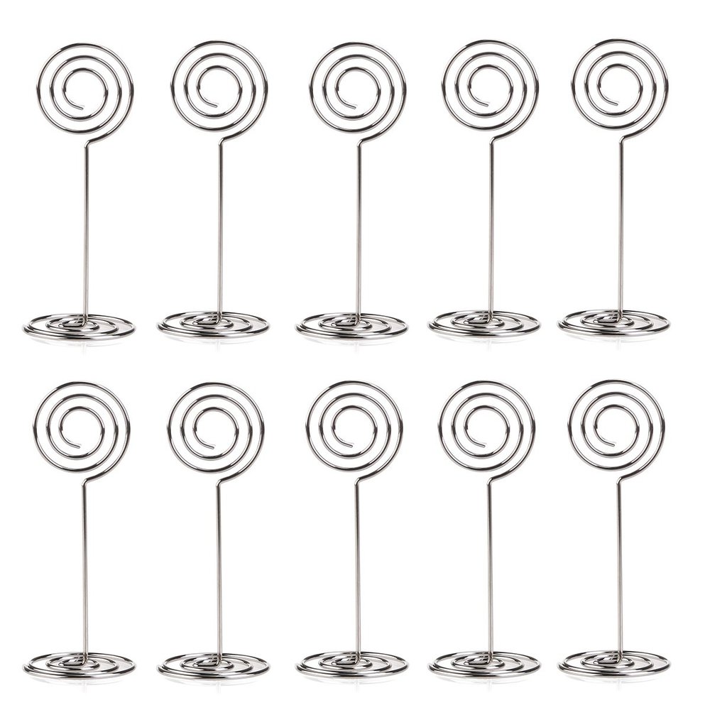 10pcs Swirl Table Number Photo Holder Stands for Weddings Party Gatherings