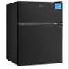 Midea WHD-113FB1 Double Door Mini Fridge with Freezer for Bedroom Office or Dorm with Adjustable Remove Glass Shelves Compact Refrigerator, 3.1 cu ft, Black view 1