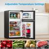 Midea WHD-113FB1 Double Door Mini Fridge with Freezer for Bedroom Office or Dorm with Adjustable Remove Glass Shelves Compact Refrigerator, 3.1 cu ft, Black view 3