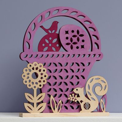 Enesco Flourish Woodlands Basket Centrpiece, 0-Inch