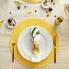 DII Classic Woven Tabletop Collection, Indoor/Outdoor Placemat Set, Round, 15" Diameter, Yellow, 6 Piece view 4