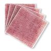 modern-twist 4 x 4 Silicone Drink Coasters, 100% Plastic Free, Protect Table From Water, Linen Print in Cranberry, Set of 4 view 1