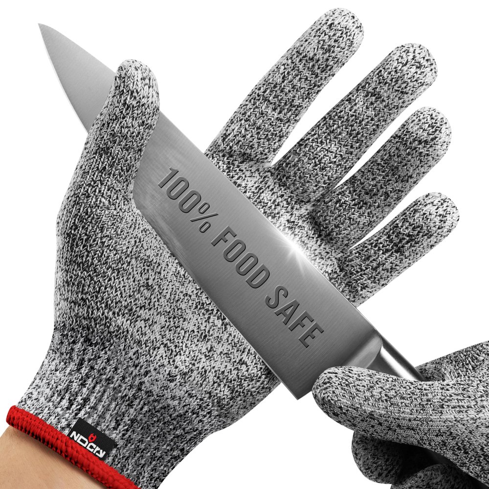 NoCry Premium Cut Resistant Gloves Food Grade 100% Food Safe Level 5 Meat Cutting Glove for Chefs & Butchers Perfect Mandoline Glove or Oyster Shucking Gloves with Superior Comfort & Dexterity