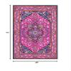 SAFAVIEH Bellagio Collection 4' x 6' Pink / Navy BLG541C Handmade Medallion Premium Wool Area Rug view 2