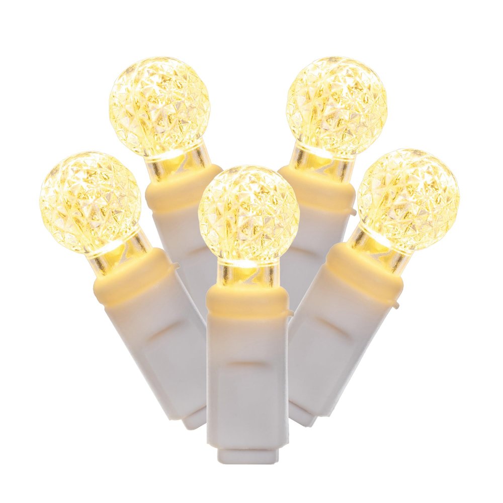 Vickerman X4W9101PBG 100 Light G12 LED Light Set Warm White Lights on White Wire