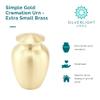 Simple Gold Cremation Urn for Ashes - Extra Small, Brass, Gold Urn, Child Urn, Extra Small Sized Cremation Urn, 5.75 Inches High view 2