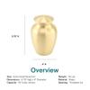 Simple Gold Cremation Urn for Ashes - Extra Small, Brass, Gold Urn, Child Urn, Extra Small Sized Cremation Urn, 5.75 Inches High view 3
