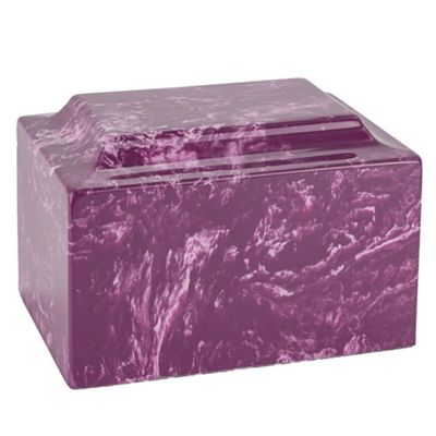 Amethyst Classic Cultured Marble by Mackenzie Vault for Silverlight Urns, Purple Cremation Urn for Ashes, Adult Sized, Ground Burial, Home Memorial, and Funeral Service