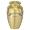 Classic Three Bands Gold Cremation Urn for Ashes, Brass, Gold Urn, Adult Sized Cremation Urn, 9.75 Inches High view 1