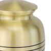 Classic Three Bands Gold Cremation Urn for Ashes, Brass, Gold Urn, Adult Sized Cremation Urn, 9.75 Inches High view 2