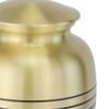 Classic Three Bands Gold Cremation Urn for Ashes, Brass, Gold Urn, Adult Sized Cremation Urn, 9.75 Inches High view 4