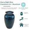 Starry Night Blue Cremation Urn for Ashes, Aluminum, Blue Urn, Adult Sized Cremation Urn, 10.5 Inches High view 4