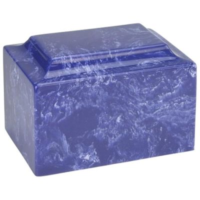 Cobalt Classic Cultured Marble by Mackenzie Vault for Silverlight Urns, Blue Cremation Urn for Ashes, Adult Sized, Ground Burial, Home Memorial, and Funeral Service