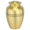 Classic Three Bands Gold Cremation Urn - Extra Large, Brass, 12 Inches High view 1