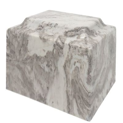 Cashmere Classic Cultured Marble by Mackenzie Vault for Silverlight Urns, Dark Gray Cremation Urn for Ashes, Adult Sized, Ground Burial, Home Memorial, and Funeral Service