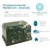Emerald Olympus Cultured Marble Cremation Urn for Human Ashes, Green, Ground Burial, Home Display and Funeral Memorial view 4