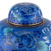 Azure Blue Cloisonne Cremation Urn for Ashes, Metal, Blue Enameled Urn, Adult Sized Cremation Urn, 9.5 Inches High view 2