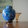 Azure Blue Cloisonne Cremation Urn for Ashes, Metal, Blue Enameled Urn, Adult Sized Cremation Urn, 9.5 Inches High view 4