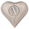 Brushed Pewter Heart Keepsake Cremation Urn for Ashes, Brass, Silver Urn, Keepsake Sized Cremation Urn, 3 Inches Wide view 3