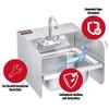 DuraSteel Stainless Steel Sink Splash Guard - 15" x 6" Deck Mount Commercial Kitchen Shield - Kitchen Safety & Hygiene Cooking Splatter Screen - Ideal for Hand Sink, Prep Sink, Bar Sinks view 2