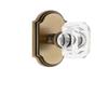 Grandeur 828040 Arc Plate Dummy with Baguette Crystal Knob in Vintage Brass view 1