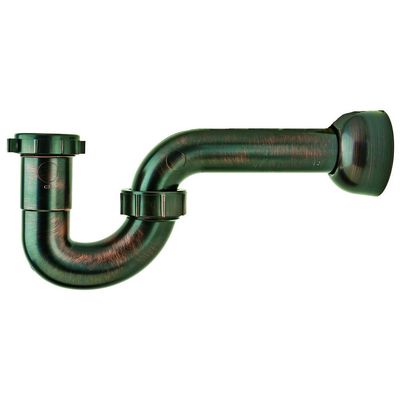 PF WaterWorks DecoTRAP Decorative ABS P-Trap (Kitchen/Bathroom) with Matching Wall Adaptor Cover - Universal (1-1/2-Inch or 1-1/4-Inch x 1-1/2-Inch); Oil Rubbed Bronze; PF0703-ORB