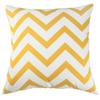 TAOSON Chevron Cushion Cover Pillow Cover Pillowcase Zig Zag Cotton Canvas Pillow Sofa Throw White Printed Linen with Hidden Zipper Closure Only Cover No Insert 18x18 Inch 45x45cm Yellow view 1