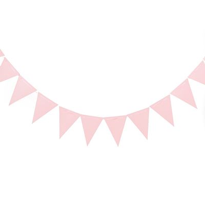 ZOOYOO 20 Feet Pink Glitter Pennant Banner, Paper Triangle Flags Bunting for Baby Birthday Party, Wedding Decor, Baby Shower, 30pcs Flags, Pack of 1
