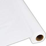 Schorin Plastic Party Banquet Table Cover Roll - 300 ft. x 40 in. - Disposable Tablecloth (White)