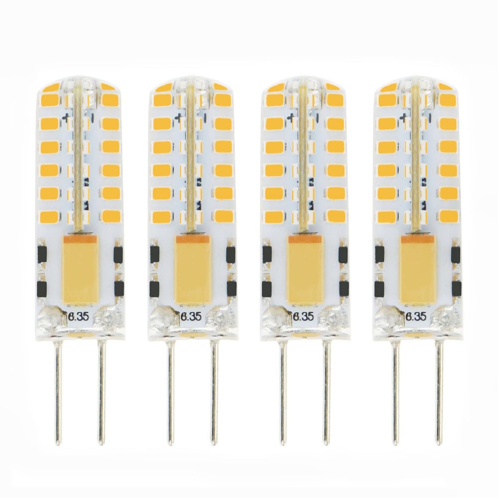 Lamsky G6.35 GY6.35 Bi-Pin Base LED Bulb 12V/24V 2.5 Watt Warm White 3000K Non-dimmable 30W Equivalent(4-Pack)