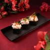 Reusable Bamboo Black Rectangle Sushi Serving Tray Plate 7" x 2.8" - 10 Pieces view 4