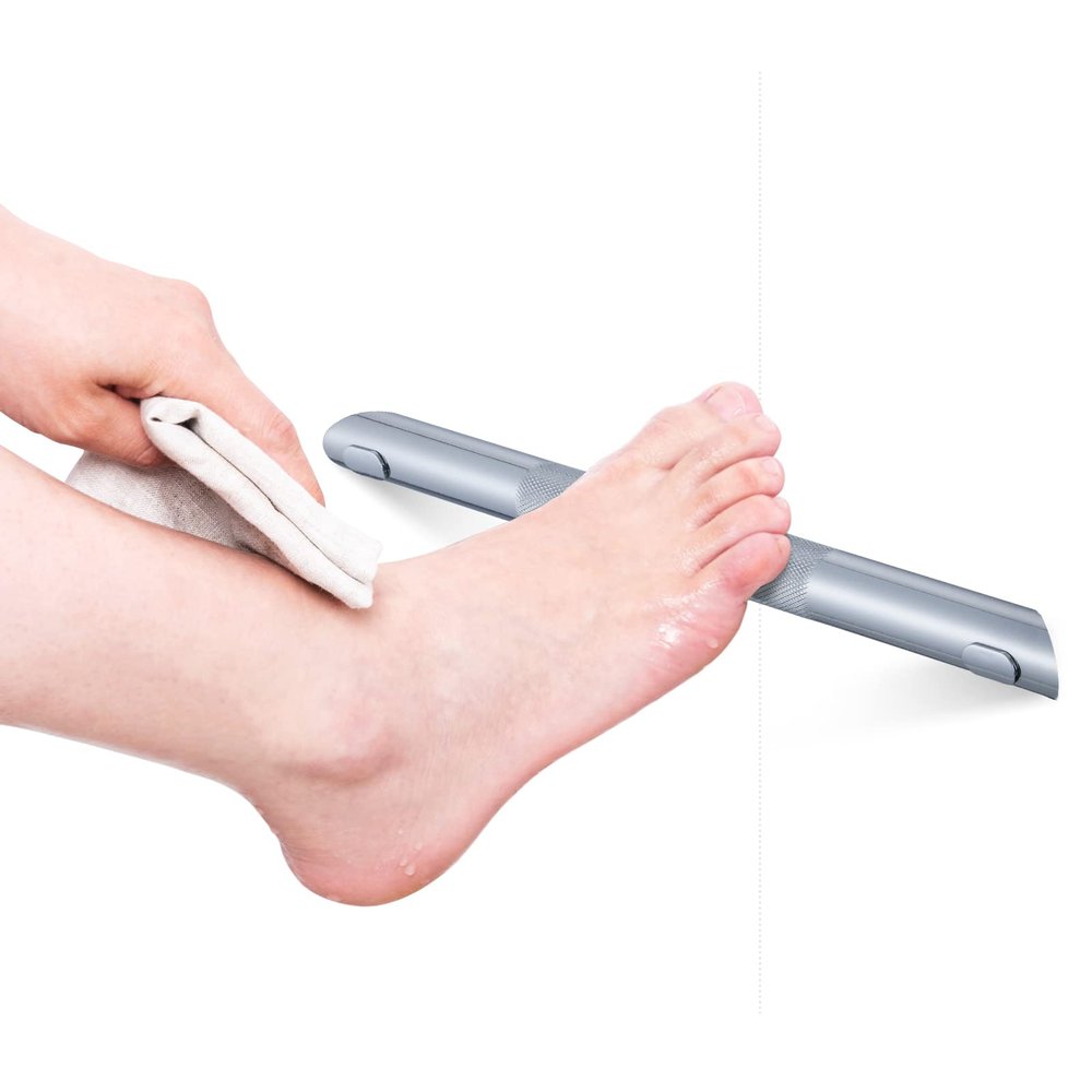 SANLIV Chrome Shower Foot Rest Bar,Corner Shower Foot Rest for Shaving Legs,Wall Mounted Shower Step Foot Stool Anti-Slip Knurled Brass Bar Foot Ledge for Small Bathrooms,Polished Chrome