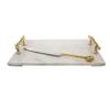 Classic Touch JKGCTK19 Marble Challah Tray with Bamboo Handles view 1