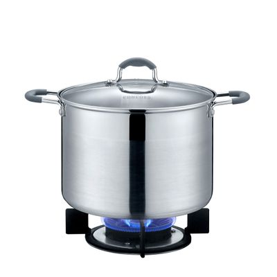 CONCORD Stainless Steel Stock Pot with Glass Lid (Induction Compatible) ((2.5 QT)