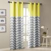 Intelligent Design Yellow in Grey Chevron Printed Curtains for Living Room or Bedroom, Modern Contemporary Grommet Room Darkening Curtains, 42x84, 2-panel pack view 2