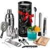 Mixology & Craft 16-Piece Stainless Steel Cocktail Shaker Set, 24 oz Cobbler Martini Shaker, Mixology Bartender Kit with Strainer, Travel Cocktail Kit in Gift-Ready Tube, Bartending Bar Kit Tools view 1