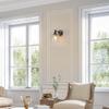 PERMO Industrial Black Wall Sconce with On/Off Switch and Funnel Flared Clear Glass Shade for Living Room Bathroom Bedroom view 4