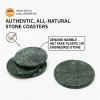 Creative Home Genuine Green Marble Stone Set of 4 Round Coaster Set view 2