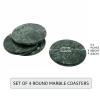 Creative Home Genuine Green Marble Stone Set of 4 Round Coaster Set view 3